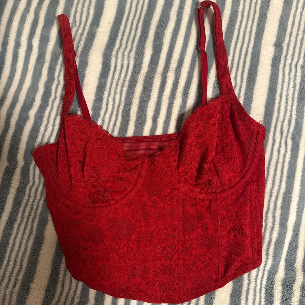 Hollister Red Lace Bra Top
